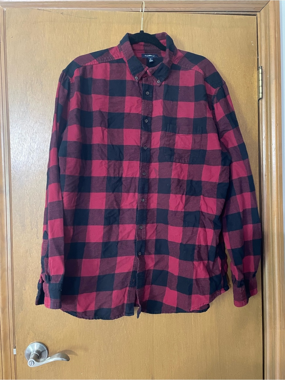 croft & barrow Red and Black Plaid Flannel Shirt